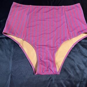 Kortni Jeane Pink and Purple High-Waisted Bikini Bottom